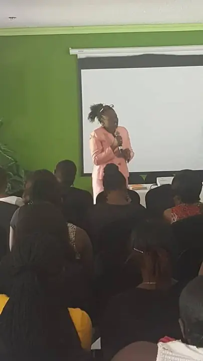 Speaker addressing the audience at the 1st Edition Invaluable Woman Exhale Conference