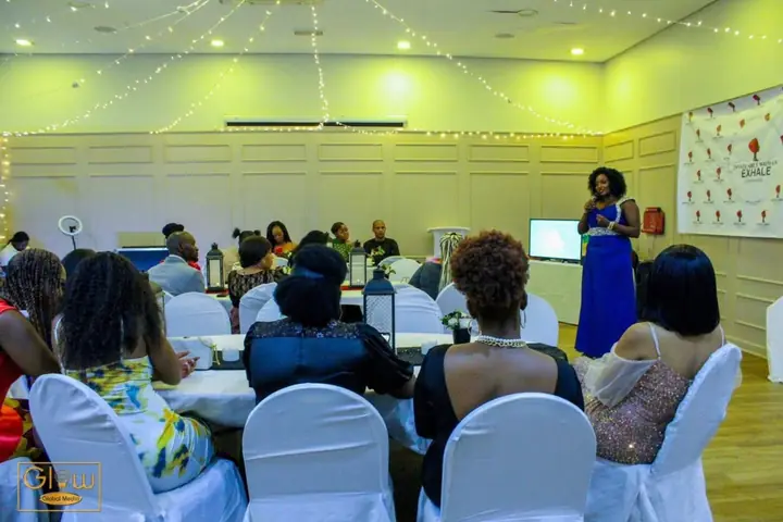 Speaker addressing participants at the 5th Edition Invaluable Woman Exhale Conference